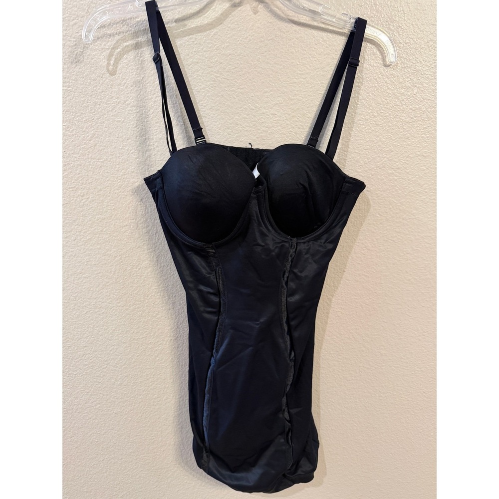 Flexees Shapewear Bodysuit Women 36B Black Good Underwire Firm Control 31253BK